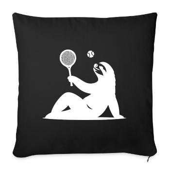 Sloth Tennis Tennis Player Ball Horn Silhouette - Sofa pillowcase 17,3'' x 17,3'' (45 x 45 cm) - black - Front
