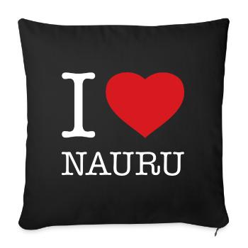 I LOVE NAURU - Sofakissenbezug 45 x 45 cm - Schwarz - Vorne
