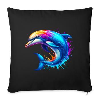 Delfin - Sofakissenbezug 45 x 45 cm - Schwarz - Vorne