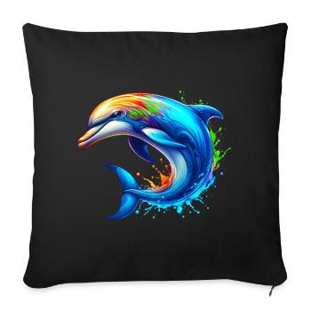 Dolphin - Sofa pillowcase 17,3'' x 17,3'' (45 x 45 cm) - black - Front