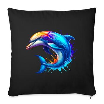 Delfin - Sofakissenbezug 45 x 45 cm - Schwarz - Vorne