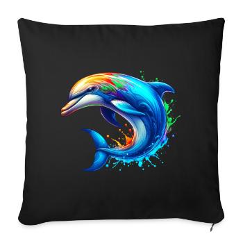 Dauphin - Housse de coussin décorative 45 x 45 cm - noir - Devant