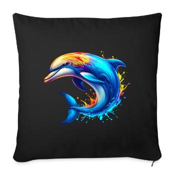 Dauphin - Housse de coussin décorative 45 x 45 cm - noir - Devant