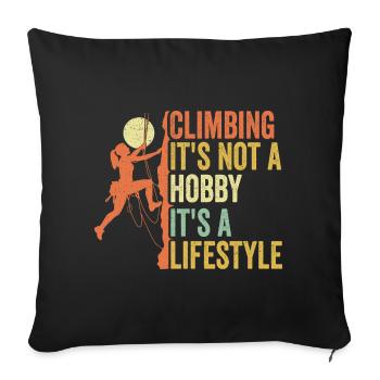 L’escalade - ce n’est pas un passe-temps. C’est un style de vie - Housse de coussin décorative 45 x 45 cm - noir - Devant