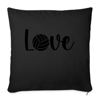 Volleyball Love design - Sofa pillowcase 17,3'' x 17,3'' (45 x 45 cm) - black - Front