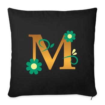 M - Sofa pillowcase 17,3'' x 17,3'' (45 x 45 cm) - black - Front