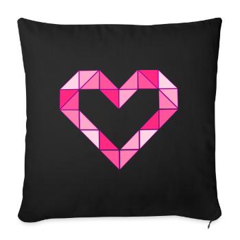 Geometric Love - Pink Edition - Sofa pillowcase 17,3'' x 17,3'' (45 x 45 cm) - black - Front