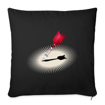 Motif de pince détaillé en rouge avec ombre - Housse de coussin décorative 45 x 45 cm - noir - Devant