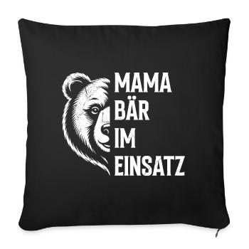 Future maman MAMAN OURS EN ACTION Drôle - Housse de coussin décorative 45 x 45 cm - noir - Devant