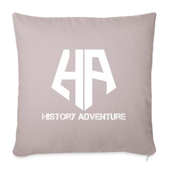 Histoire Aventure Logo - Housse de coussin décorative 45 x 45 cm - taupe clair - Devant
