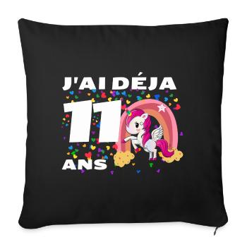 Dromadaire et Licorne Festive Anniversaire - Housse de coussin décorative 45 x 45 cm - noir - Devant