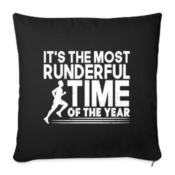 Marathonien Le plus runderful Temps de course - Housse de coussin décorative 45 x 45 cm - noir - Devant