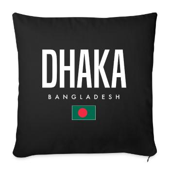 Dhaka Bangladesh - Sofa pillowcase 17,3'' x 17,3'' (45 x 45 cm) - black - Front