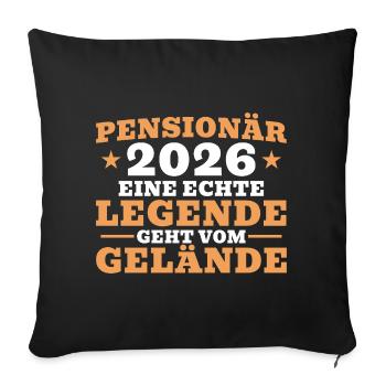 Retraité 2026 - Collègue retraité - Housse de coussin décorative 45 x 45 cm - noir - Devant