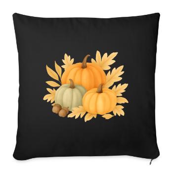 Autumn pumpkins - Sofa pillowcase 17,3'' x 17,3'' (45 x 45 cm) - black - Front
