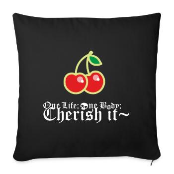 Cherry - Sofakissenbezug 45 x 45 cm - Schwarz - Vorne
