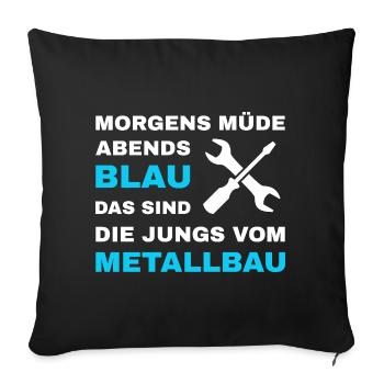 Metal construction Metal workers Locksmiths Steel construction - Sofa pillowcase 17,3'' x 17,3'' (45 x 45 cm) - black - Front