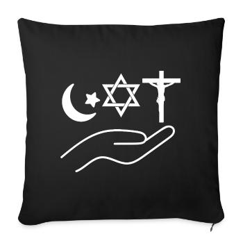 Peace between all religions of the world - Sofa pillowcase 17,3'' x 17,3'' (45 x 45 cm) - black - Front