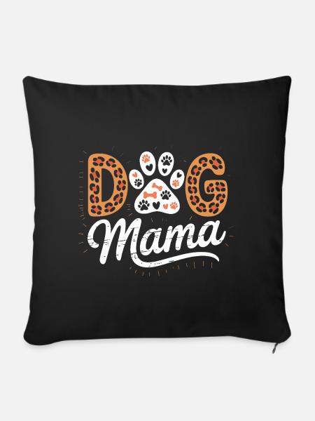 Hunde Mama Pfotenliebe Tierfreunde - Sofakissenbezug 45 x 45 cm - Schwarz