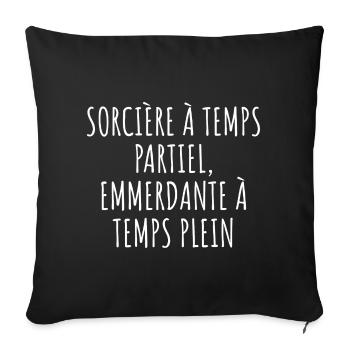 Badass Witch - Feminist Halloween France - Sofa pillowcase 17,3'' x 17,3'' (45 x 45 cm) - black - Front