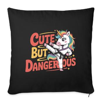 Niedlich doch gefährlich Einhorn Karate - Sofa pillowcase 17,3'' x 17,3'' (45 x 45 cm) - black - Front