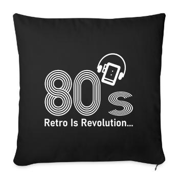 80s - Sofa pillowcase 17,3'' x 17,3'' (45 x 45 cm) - black - Front