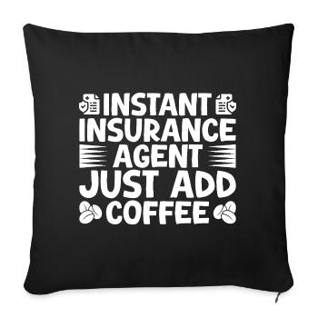 Costume d’agent d’assurance Il suffit d’ajouter du café Medicare - Housse de coussin décorative 45 x 45 cm - noir - Devant