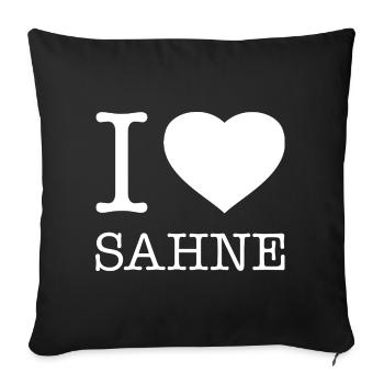 I love Sahne - Sofakissenbezug 45 x 45 cm - Schwarz - Vorne