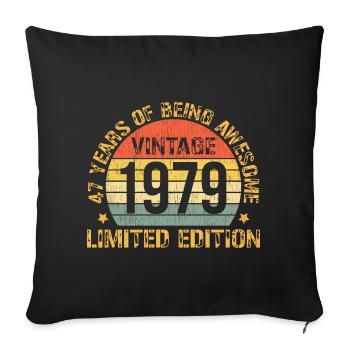 47 Year Birthday Decorations 47th Birthday 1977 - Sofa pillowcase 17,3'' x 17,3'' (45 x 45 cm) - black - Front