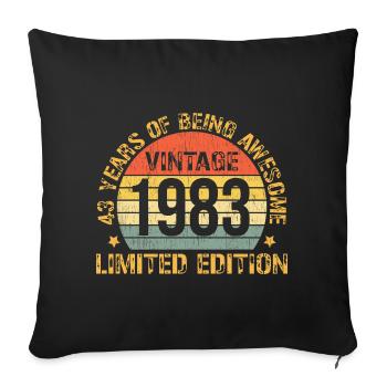 43rd Birthday Man Woman 43 Years 1983 Birthday - Sofa pillowcase 17,3'' x 17,3'' (45 x 45 cm) - black - Front