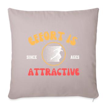 L’effort est attrayant - course à pied, gym, vêtements de sport - Housse de coussin décorative 45 x 45 cm - taupe clair - Devant