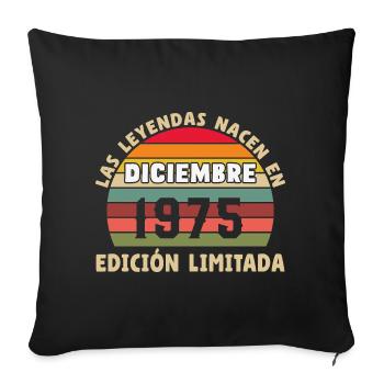 December 1975 Vintage 50 Years 50 Birthday - Sofa pillowcase 17,3'' x 17,3'' (45 x 45 cm) - black - Front
