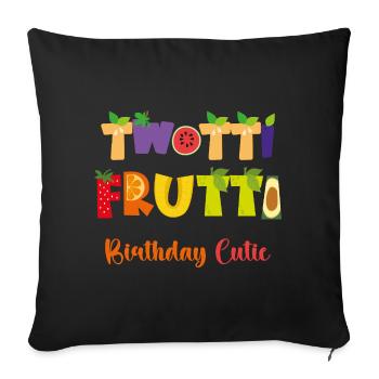 Twotti Frutti Second Birthday Design Fruits - Sofa pillowcase 17,3'' x 17,3'' (45 x 45 cm) - black - Front