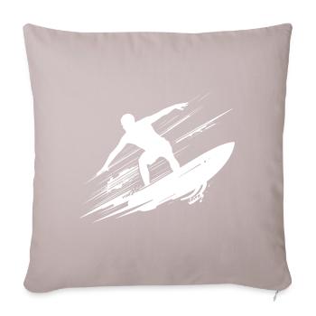 Energetic Surfer Illustration Surfing - Sofa pillowcase 17,3'' x 17,3'' (45 x 45 cm) - light taupe - Front