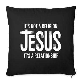 Jesus Relationship Tee Design - Sofa pillowcase 17,3'' x 17,3'' (45 x 45 cm) - black - Front