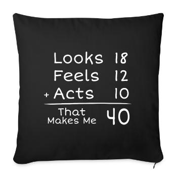 40 ans Anniversaire Humoristique | 40e Anniversair - Housse de coussin décorative 45 x 45 cm - noir - Devant