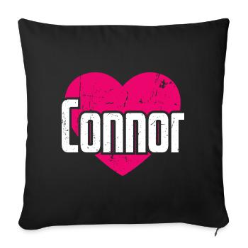 I Love Connor Pinkes Herz Ich liebe Connor - Sofakissenbezug 45 x 45 cm - Schwarz - Vorne