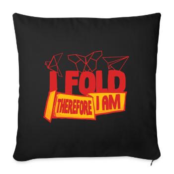 Origami I Fold Therefore I Am - Sofa pillowcase 17,3'' x 17,3'' (45 x 45 cm) - black - Front
