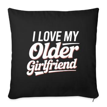 I Love My Older Girlfriend – Proud Age Gap  - Sofa pillowcase 17,3'' x 17,3'' (45 x 45 cm) - black - Front