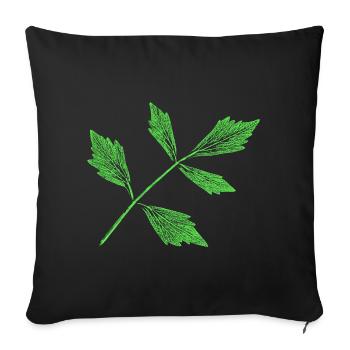 Feuilles - Lipide / Plante herbacière - Housse de coussin décorative 45 x 45 cm - noir - Devant