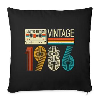 Vintage 1986 Limited Edition, 40. Geburtstagsgeschenke - Sofakissenbezug 45 x 45 cm - Schwarz - Vorne