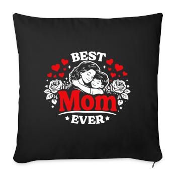 Meilleure Maman de tous les temps - Câlin de la fête des mères - Housse de coussin décorative 45 x 45 cm - noir - Devant