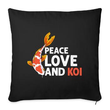 Ambiances zen et passion de la carpe Koi Calm Pond Lifestyle - Housse de coussin décorative 45 x 45 cm - noir - Devant