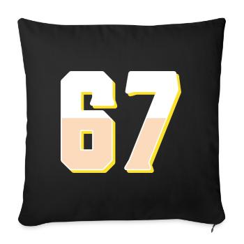 6 7 – Trendy minimalist text design, - Sofa pillowcase 17,3'' x 17,3'' (45 x 45 cm) - black - Front