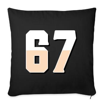 6 7 – Trendy minimalist text design, - Sofa pillowcase 17,3'' x 17,3'' (45 x 45 cm) - black - Front