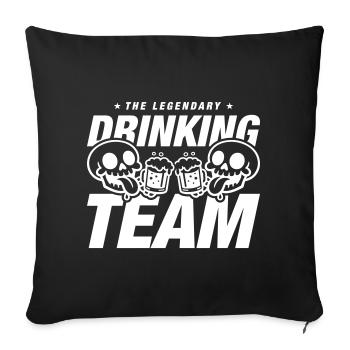 Bière Squelette de l’équipe de boisson - Housse de coussin décorative 45 x 45 cm - noir - Devant