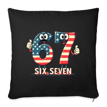 US Flag 67 Memes Six Seven - Sofa pillowcase 17,3'' x 17,3'' (45 x 45 cm) - black - Front