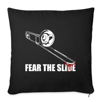 Peur du diapason Trombone Tromboniste Tromboniste - Housse de coussin décorative 45 x 45 cm - noir - Devant