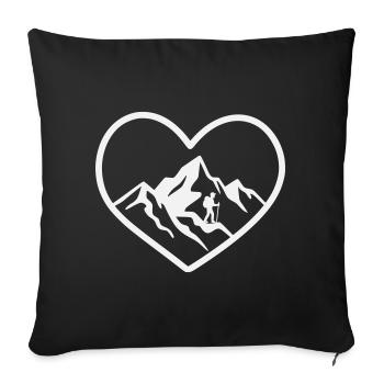 Heart Mountain Hiker Panorama - Sofa pillowcase 17,3'' x 17,3'' (45 x 45 cm) - black - Front