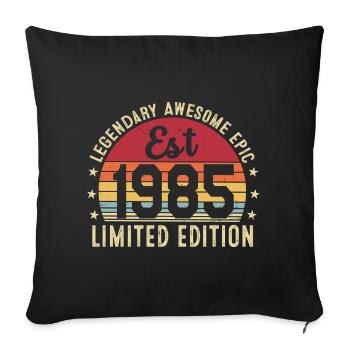 41e anniversaire 1985 cadeau 41 ans, vintage 1985 - Housse de coussin décorative 45 x 45 cm - noir - Devant